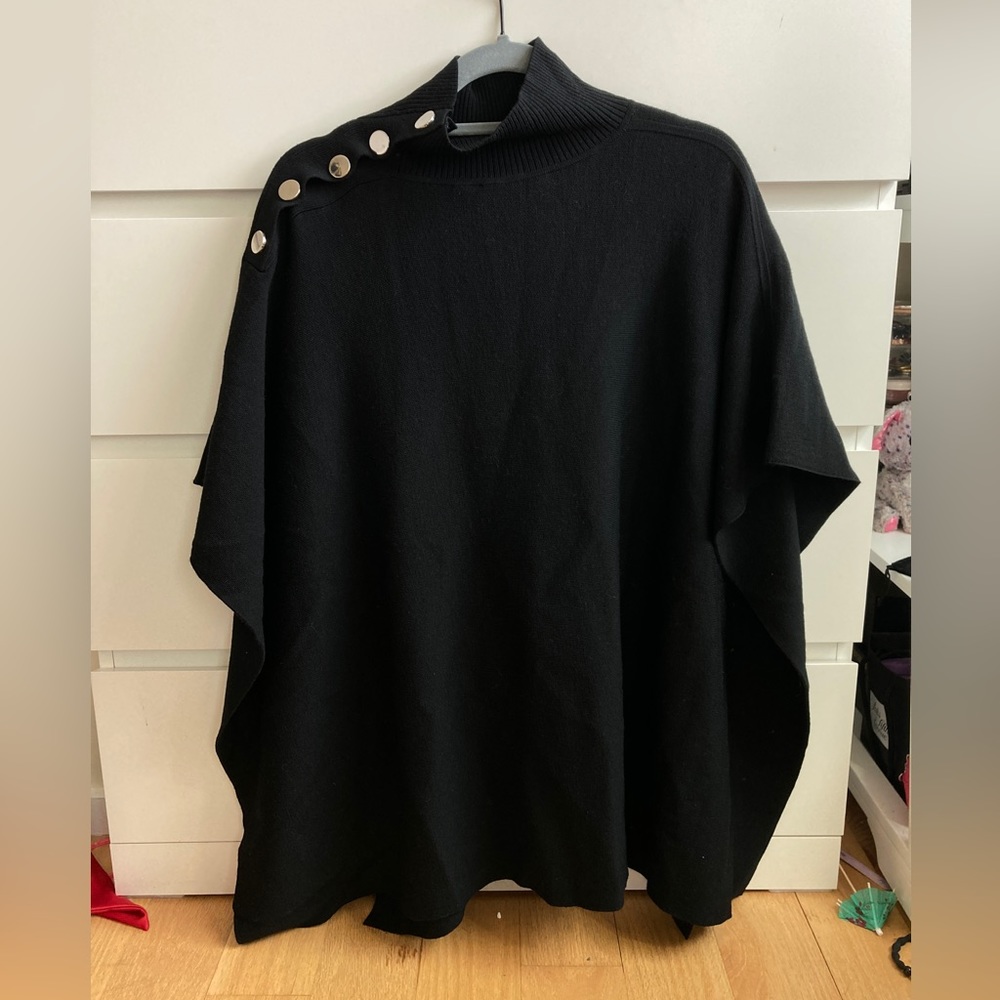 BOSS black poncho sweater